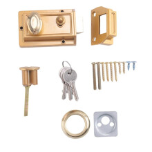 Zinc Cylinder Deadbolt Lock for Night Gate Door Entrance,Gold Finish