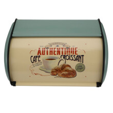 Vintage Bread Box Storage Bin Rollup Top Light Small Powder Coated Bread Iron Snack Boxes Food Containerfor Kitchen Home Decor