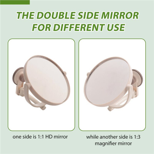 Bath Mirror Cosmetic Mirror 1X/3X Magnification Suction Cup Adjustable Makeup Mirror Double-Sided Bathroom Mirror 2