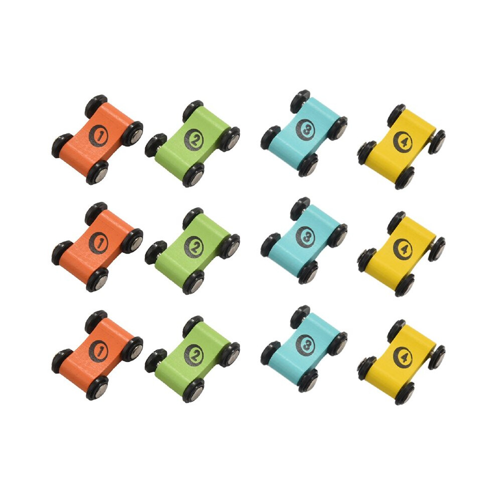 Wooden Car Ramp Race Track Toy Toddler Car Playset Replacement Cars 12 Pack 4711212526245