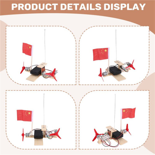 Assemblé ÉOlienne ModèLe Bateau en Bois TéLéCommande Bateau DIY Science Jouets ÉDucatifs Cadeau ModèLe CréAtif 2