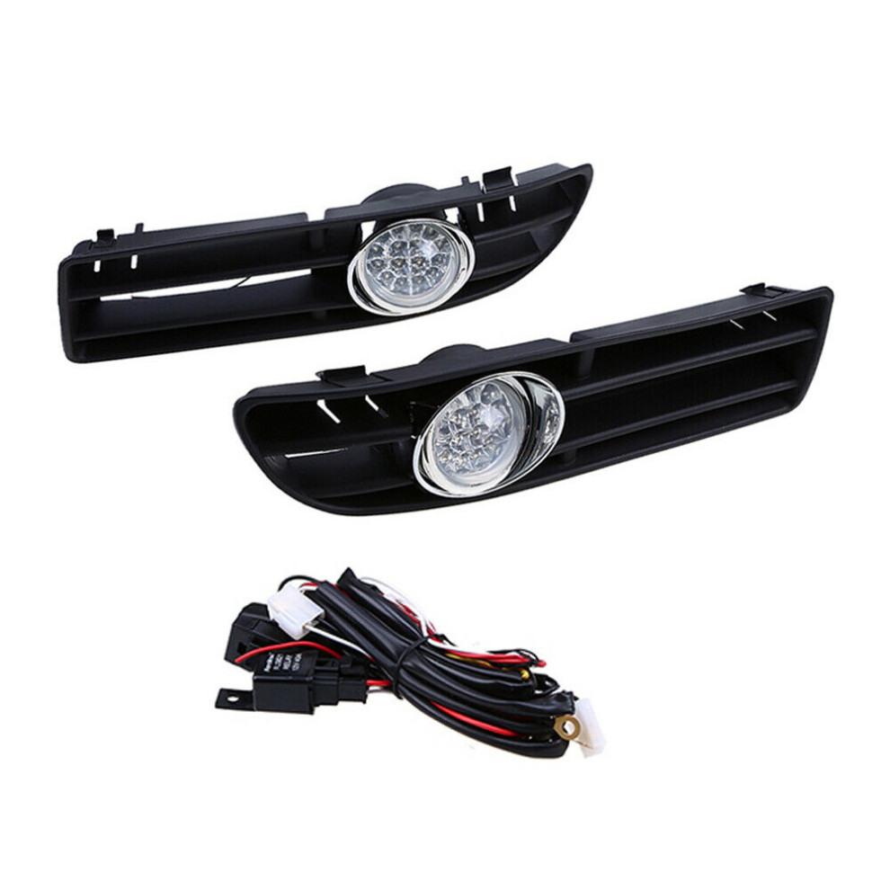 Car Led Foglamp Front Grille For- Bora Mk4 1999-2007 1 Pair White/Light 4713493854970