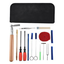 Jeu D'Accordage de Piano 16 PièCes SéRies Professionnel Piano Ensemble D'Outils Tuners Marteau à Clé Fourche Muette Ceinture Tournevis le Pince à