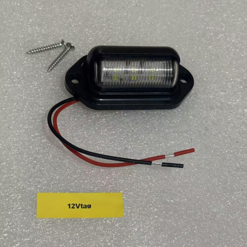 Black 12V LED Trailer License Plate Light DOT Approved Waterproof Bright Courtesy Step Lamp