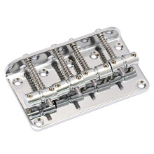 Puente de Guitarra de Bajo Fijo de Cola Dura Compatible con 4 Cuerdas Bajo de Jazz o Bajo de PrecisióN Estilo Bajo Guitarra de Carga Superior Cromada