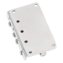 Hard Tail Fixed Bass Guitar Bridge Compatible with 4 String Jazz Bass or Precision Bass Style Bass Guitar Top Load Chrome