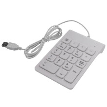 USB Wired Numeric Keypad Numpad 18 Keys Digital Keyboard for Accounting Teller Laptop Windows Android Notebook Tablets PC (White)