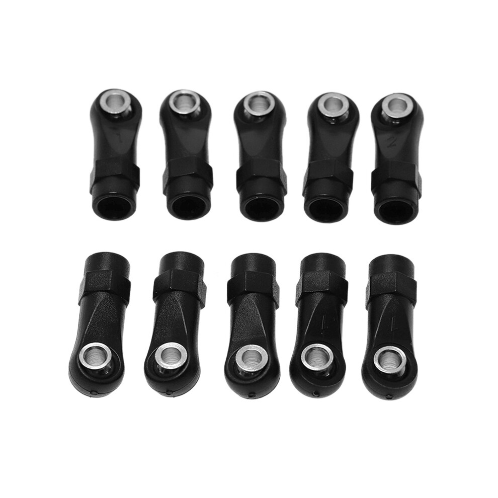 10Pcs Plastic M4 Rod End Link Linkage Balls Joint For 1/10 Rc Car Crawler Axial Scx10 Ii 90046 Trx4,A Black 4714092073809
