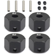4 Piezas de Hub Hexagonal de Rueda de 12 mm para 1/10 Rc Crawler Axial Scx10 Traxxax Trx4 Mst Rc Coche Piezas, 8 mm