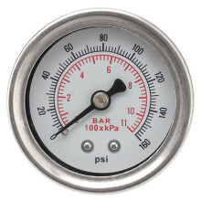 Instelbare 0-160 PSI Brandstofolie Drukregelaar Meter Chroom Zilver Universeel