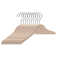 Houten Kleerhangers voor Kinderen (10 Stuks) Gladde en Duurzame Houten Kleerhangers voor Baby'S en Ouders - 12,5 Inch - Ruimtebesparend, 360 Haken en