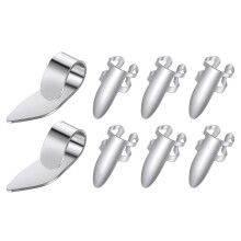 8Pcs Guitar Thumb Finger Picks Stainless Steel Guitar Picks with Plastic Case for Electric Guitar Bass Ukulele (Silver)