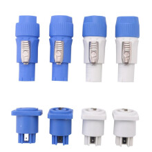 4 Sets PowerCON Connector,NAC3FCA+NAC3MPA-1&NAC3FCB+NAC3MPB-1,Lockable Cable Connector + Chassis Connector, Power-In&Power-Out