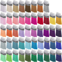 250Pcs/Set Keychain Tassels Bulk Colored Leather Tassel Pendants for DIY Keychain and