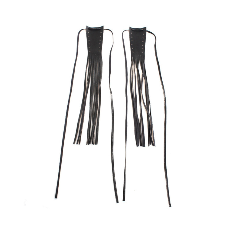 Motorcycle Pu Leather Brake Lever Covers Biker Clutch Fringe Tassels For Chopper Bobber Chief Classic Black 4711629750950