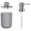 4 Pcs Plastic Bathroom Accessory Set,Bath Toilet Brush Accessories Set with Toothbrush Holder,Toothbrush Cup(Grey) 9