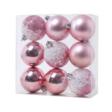 9 PeçAs Enfeites de Bola de Natal Enfeites de áRvore de Natal Bolas Penduradas para Casa DecoraçãO de Festa de Ano Novo - 2,36 Polegadas, Rosa
