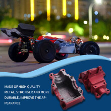 Metal Wave Box Gear Box Shell Cover Differential Housing 144001-1254 for 144001 1/14 RC Car Parts,Red 1Pcs