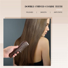 Sandalwood Wide Tooth Comb Curly Hair Portable Coarse Tooth Wooden Comb Hair Massage Tool Coarse
