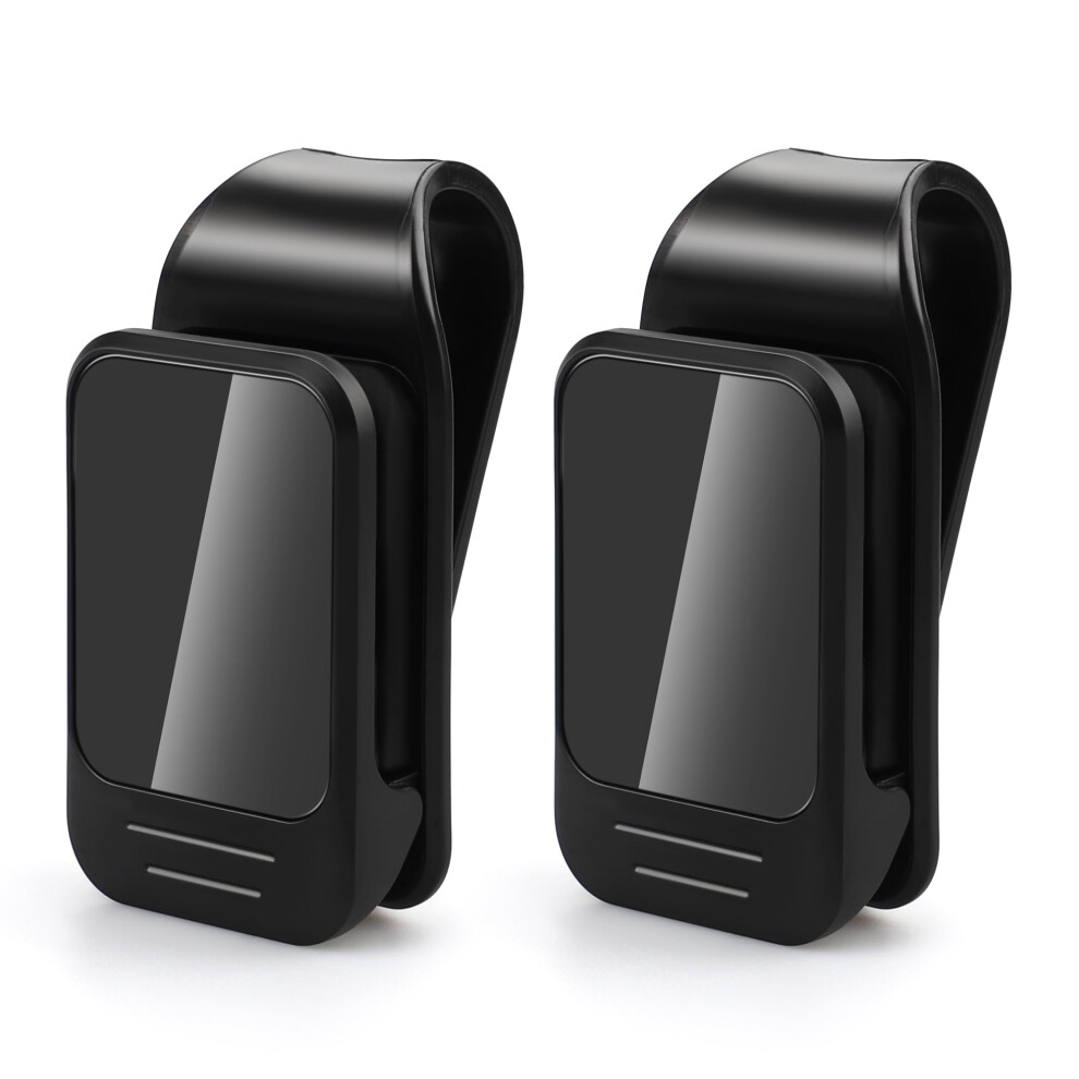 Car Sunglass Holder 2 Pack Universal Visor Clip With Scratch Grip And Quick Access Black 9771547180814