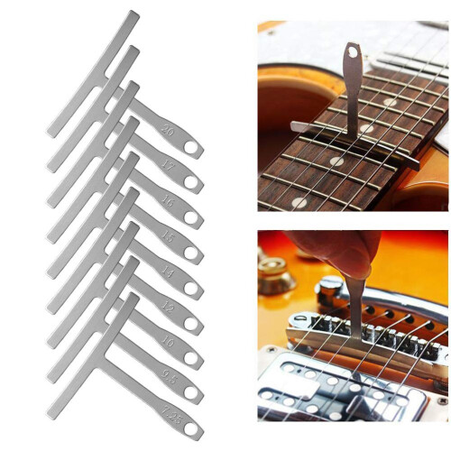 Guitar Luthier Measuring Tools Kit Set String Action Ruler, 9 Understring Radius Gauge for Guitar Repair 2