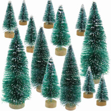34 Pcs Christmas Tree Snow Frost Small Pine Tree DIY Desktop Decoration Christmas Ornaments Tree Decorations