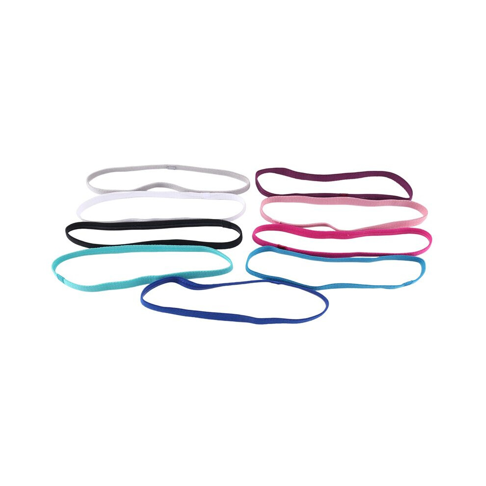 9 Pieces Thick Non-Slip Elastic Sport Headbands Hair Headbands,Exercise Hair and Sweatbands for Women and Men Multicolor