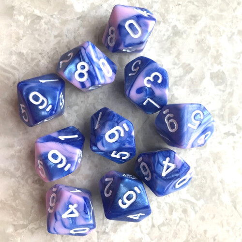 10Pcs/Set 10 Sided D10 Polyhedral Dices Numbers Dials Desktop Table Board Game PXPF,Style 2 2