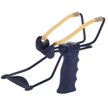 Professional Powerful Catapult Stainless Steel Aluminium Alloy Slingshot Caza with Stretching Wrist Black