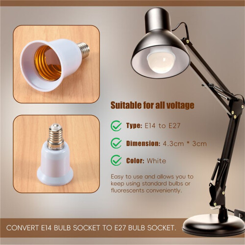 Adaptateur d'ampoule LED CFL/convertisseur de douille E14 vers E27 2