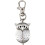Owl Pocket Watch with Key Chain 40 x 25 mm Silver 3