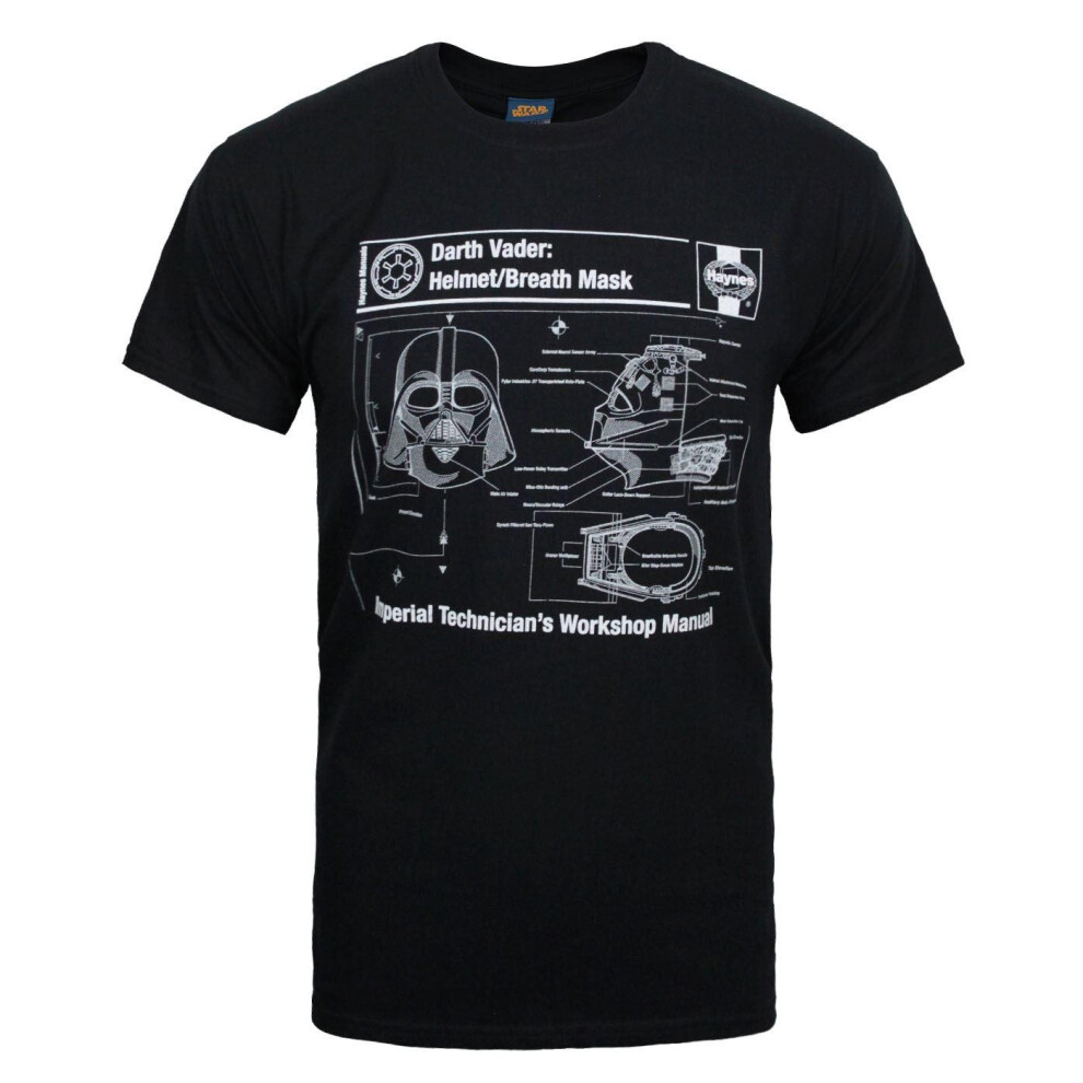 Star Wars Official Mens Haynes Darth Vader T-Shirt Black