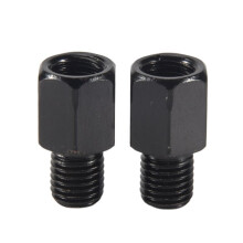 2 PCS moto ADATTATORI SPECCHI converte SENSO ORARIO 8mm a 10mm NERO