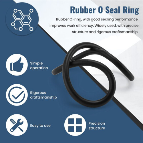 110Mm x 5 Mm Schwarzer, Flexibler Gummi-O-Ring-Dichtungsring 1