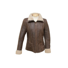 (8, Chocolate Forest) Eastern Counties Leather Womens/Ladies Krissy Aviator Sheepskin Coat