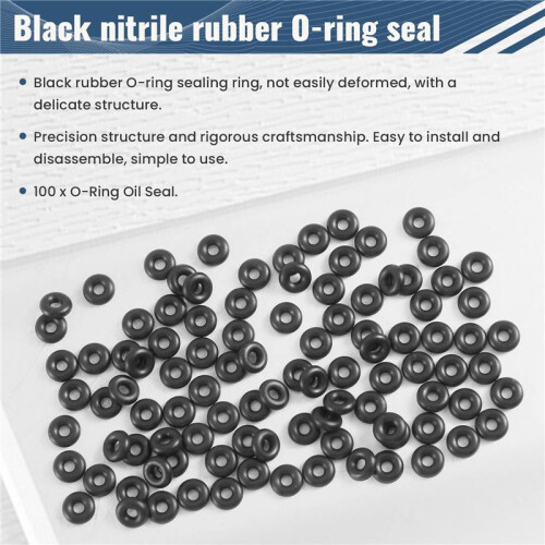 100 pcs O-ring in nitrile rubber 6 x 2 mm 2