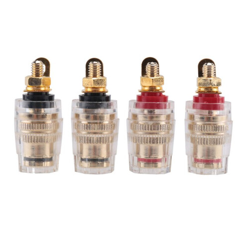 New 4Pc Amplifier Speaker Terminal Binding Post 4mm Banana Plug Jack