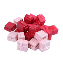 Set de Caja de Regalo de 24 Piezas - Joyero de Anillo Cuadrado para Aniversarios, Bodas, CumpleañOs, Colores Surtidos