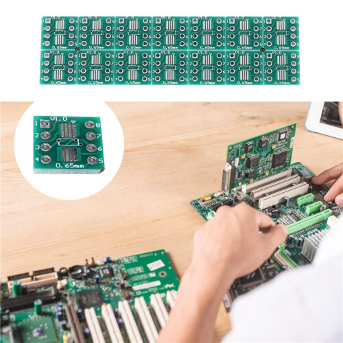 50Pcs SOP8 SSOP8 TSSOP8 SMD To DIP8 Adapter 0.65/1.27mm PCB Board 2