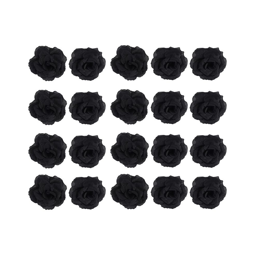 Typecat 20 Pcs Black Rose Artificial Silk Flower Party Wedding House Office Garden Decor Diy