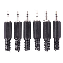6PZ Connettore Audio Stereo Per Cuffie A Saldare Fai-Da-Te Jack Maschio 2,5Mm