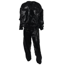 Heavy Duty Fitness Weight Loss Sweat Sauna Suit Exercise Gym Anti-Rip Black XL