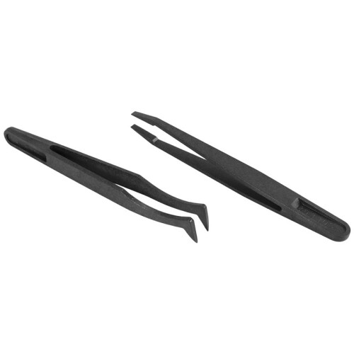 6PCS Precision Tweezer Set Plastic Anti Static Tool Kit Size 1/2/3/5/6/8 each one(Black) 1