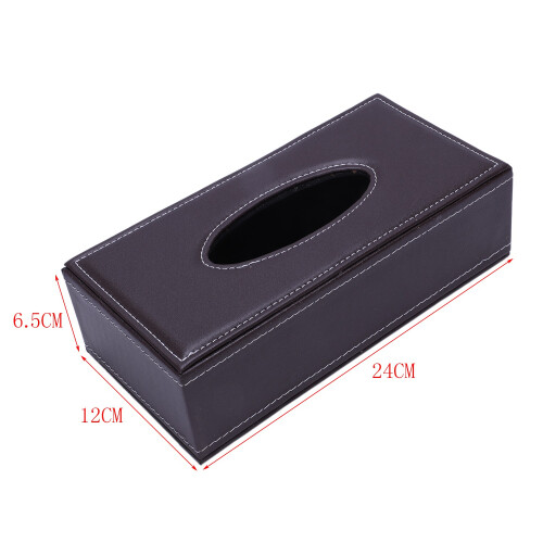Portable Leather Rectangular Tissue Cover Box Holders Case Pumping Paper Hotel Home Car Gift Brown 1