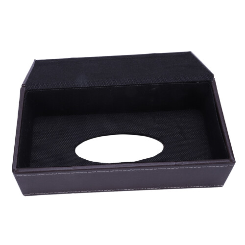 Portable Leather Rectangular Tissue Cover Box Holders Case Pumping Paper Hotel Home Car Gift Brown 2
