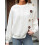 (XXL, White) Γυναικείο Φθινοπωρινό Φούτερ Στρογγυλή Λαιμόκοψη 4
