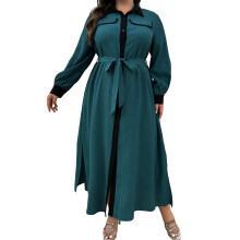 (XXL, Blue) Robe d'automne grande au quotidien.