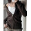 (M, Dark Brown) Γυναικεία Φούτερ με Πλεκτές μπλούζες 4