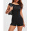 (L, Black) Γυναικείες Μονόχρωμες Καλοκαιρινές Ολόσωμες Clubwear 3