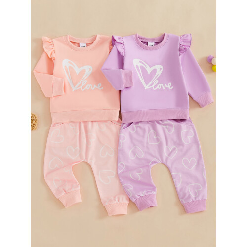 (0-6 Months, Pink) Φθινοπωρινά ρούχα για 2 τεμαχίων 2